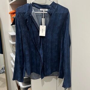 Frame snakeskin silk blouse